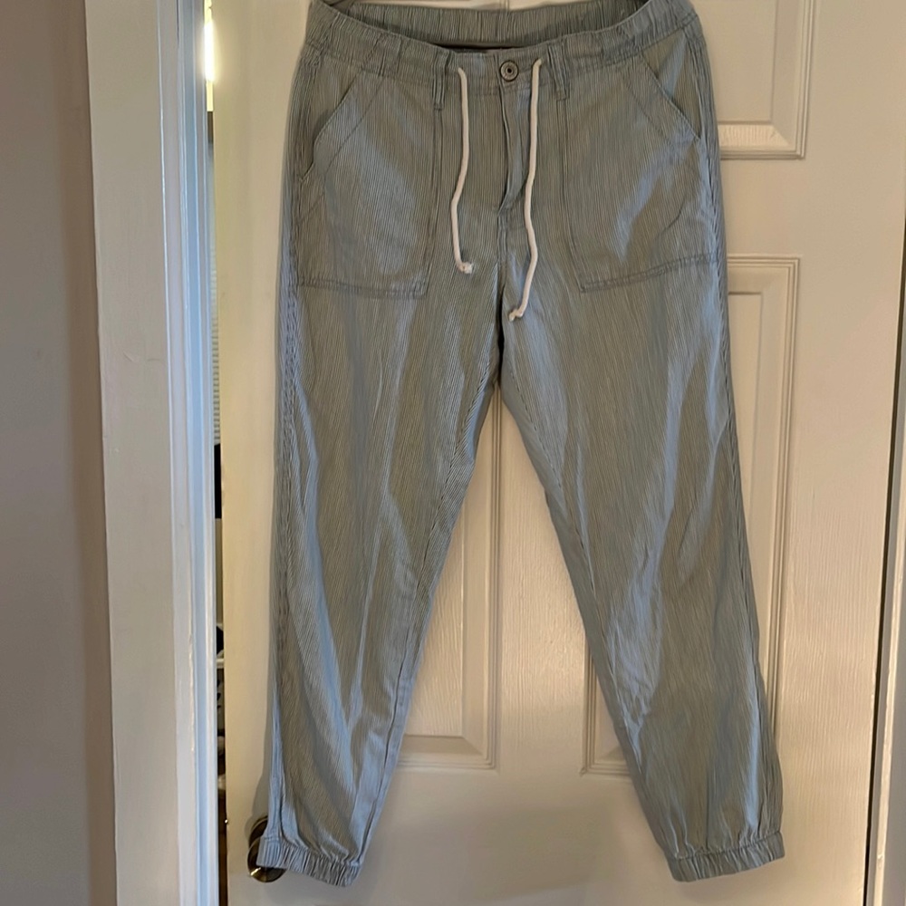 American Eagle stripped denim joggers